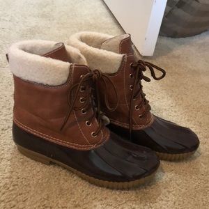 Faux duck boots
